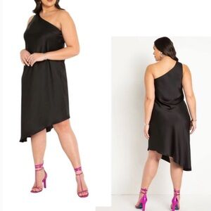 Eloquii Bias Cut Satin One Shoulder Dress Size 20